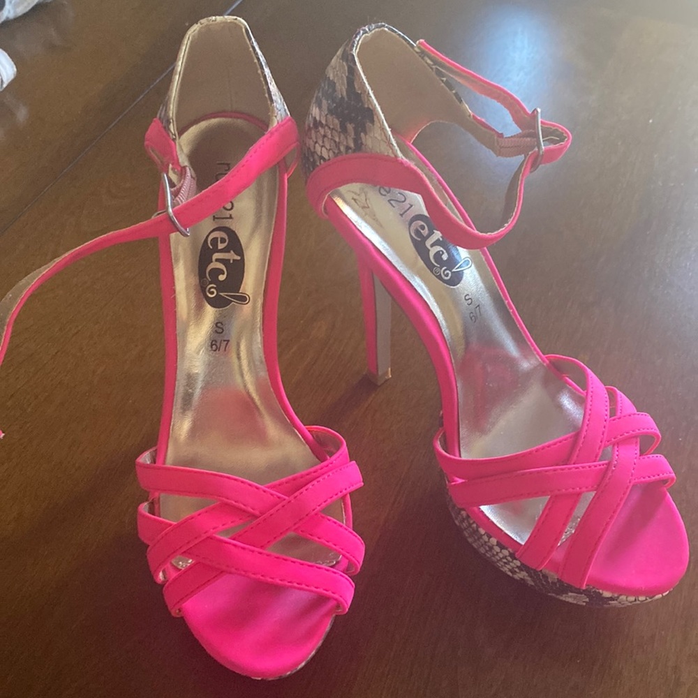 Stilettos - Hot Pink and Faux Snake Skin Colors